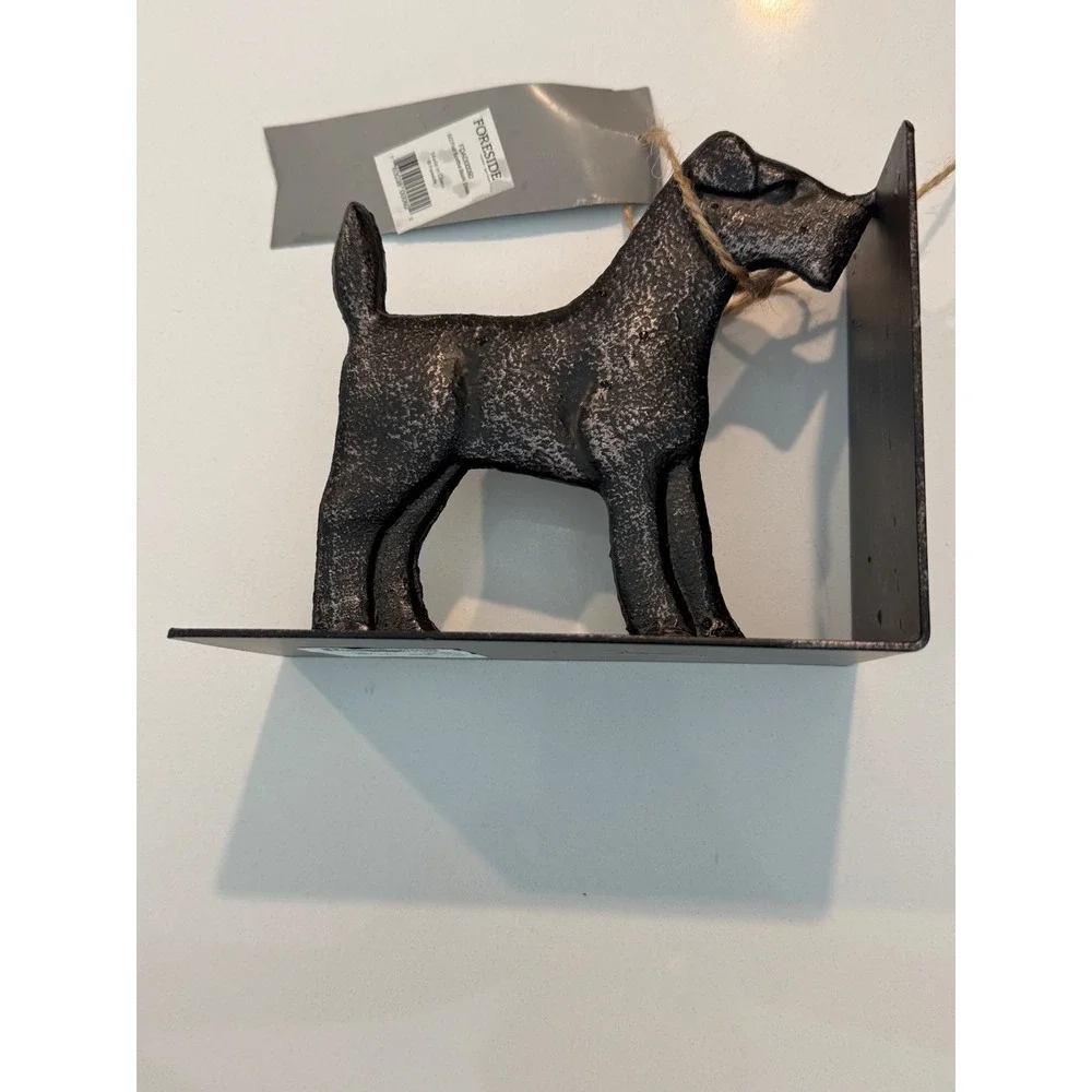 Foreside Home & Garden Scottie Dog Metal Bookend‎ Distressed Black FDAO00092 NEW
